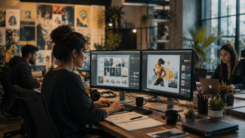 Creative advertising professionals designing high-converting campaigns.