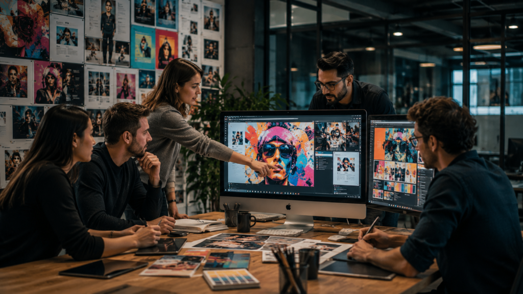 Creative advertising agency team planning a marketing campaign.